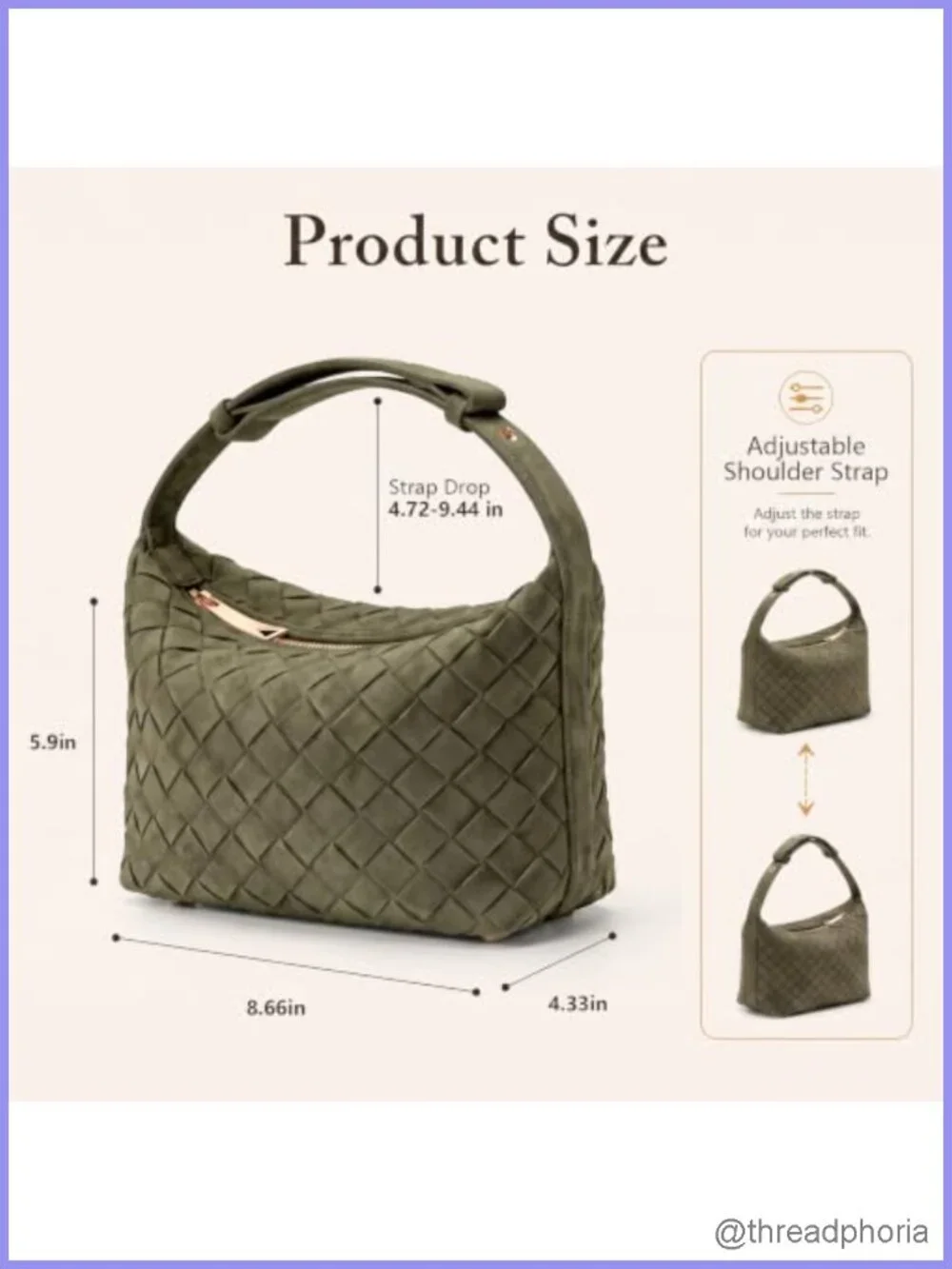 Caitina Hand-Woven Faux Suede Hobo Bag Vegan Leather Shoulder Purse